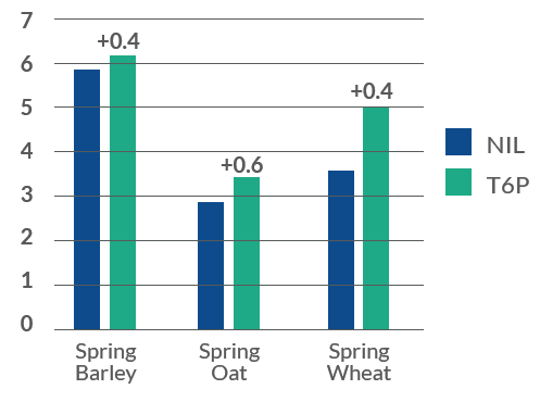 increase in yield with 3 alo t6p application