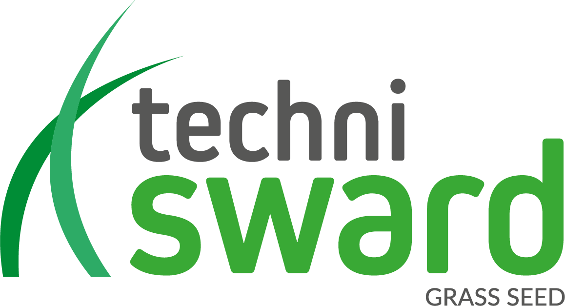 technisward grass eed logo with green grass blade