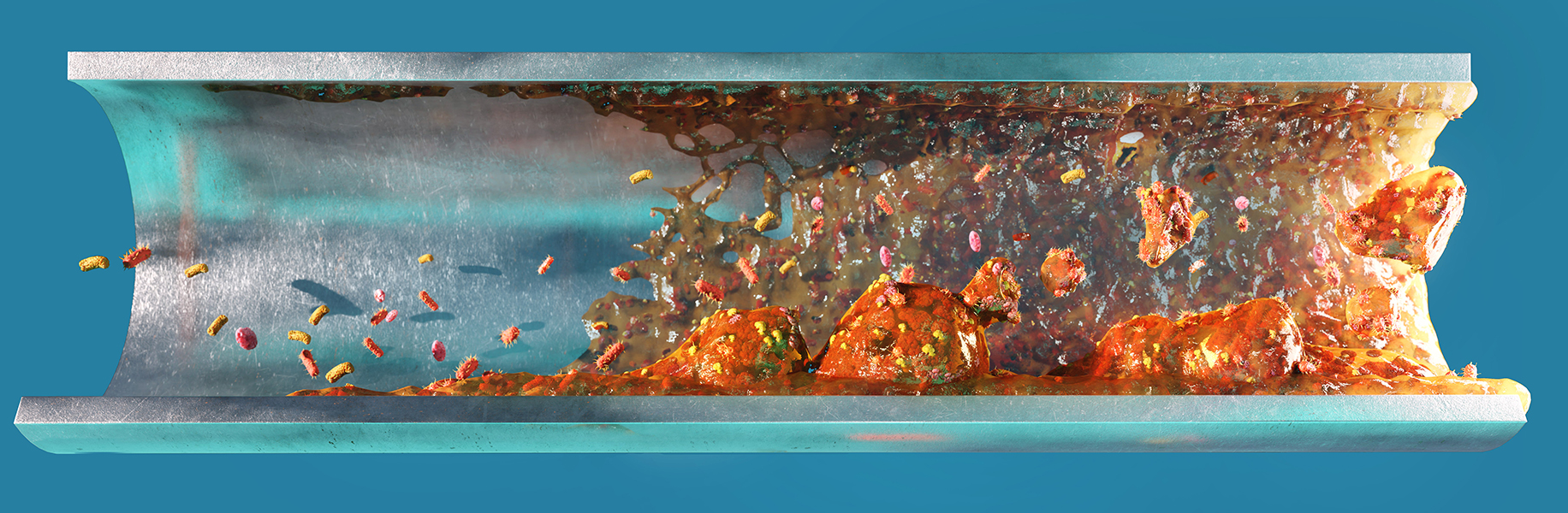 Image of Biofilm build up in water pipe